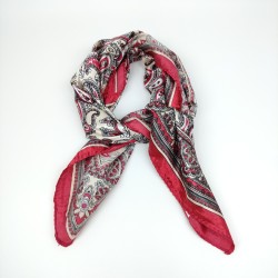 Small vintage silk scarf in red
