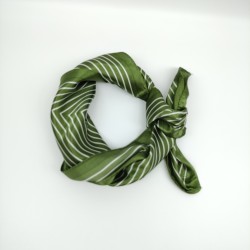 Army green retro silk scarf