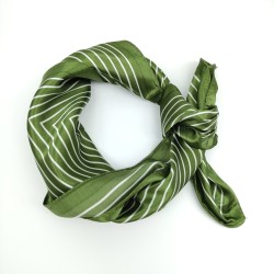 Army green retro silk scarf