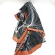 Brick red rimmed butterfly flying bird scarf
