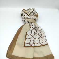 Khaki cotton linen with a shawl for autumn and winter