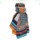 Burgundy color-block scarf